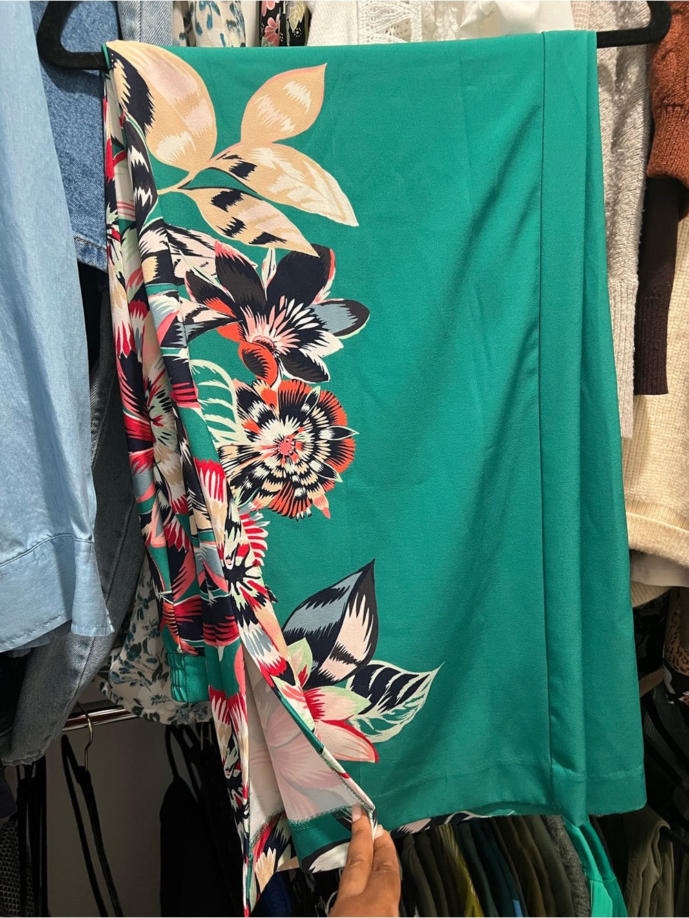 New York & Company Multicoloted Flare Pants